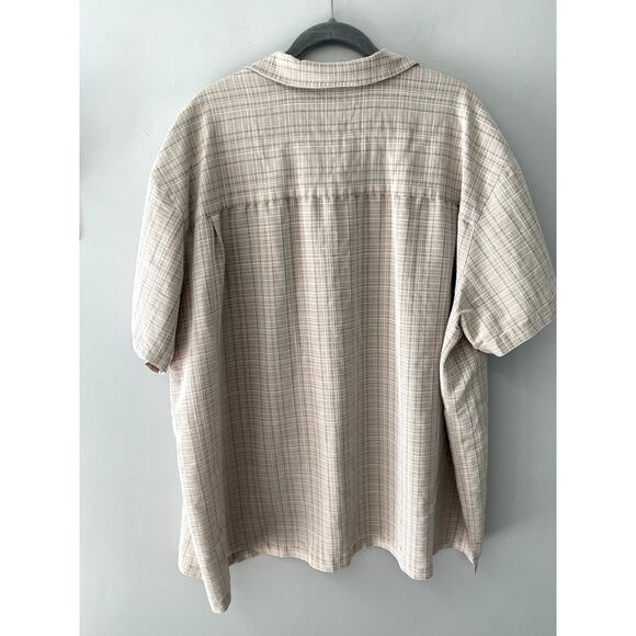 Men’s Neutral Lightweight Textured Plaid Collared Button-up  Mens  Size 3X - Picture 7 of 9